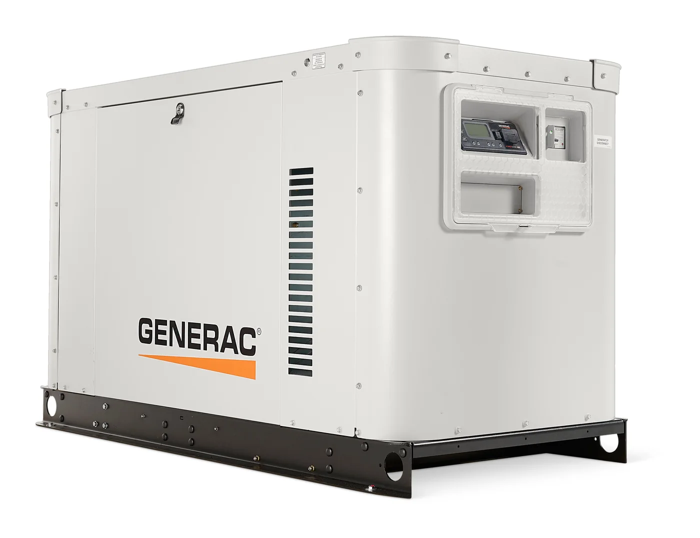 Generac Protector 25kW liquid-cooled standby generator in the aluminum enclosure