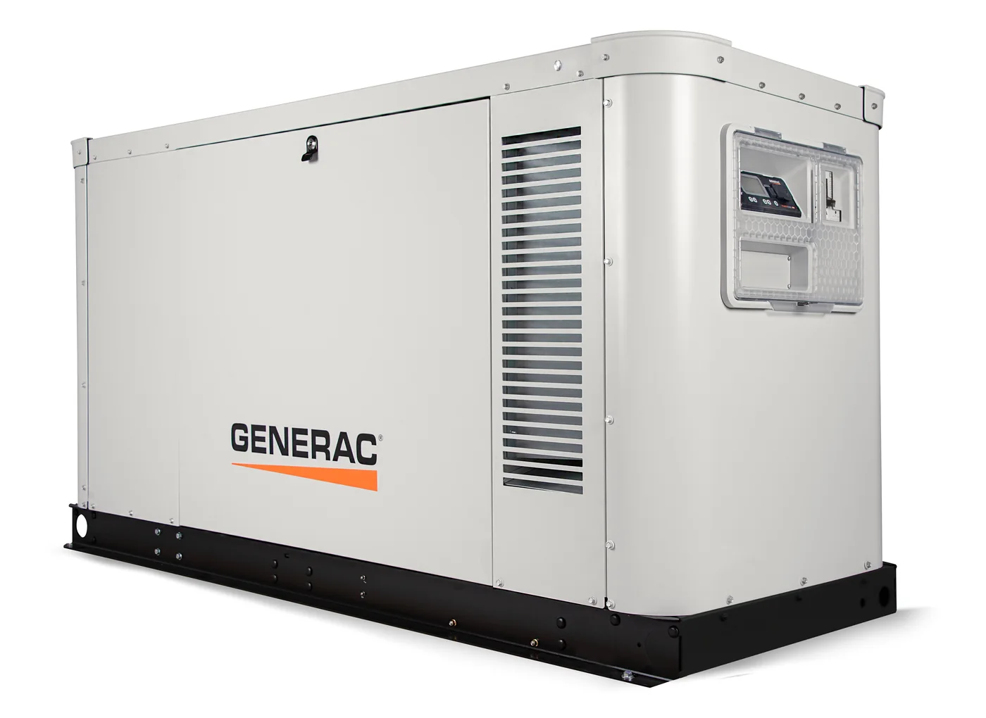 Generac Protector 32kW liquid-cooled standby generator in the aluminum enclosure