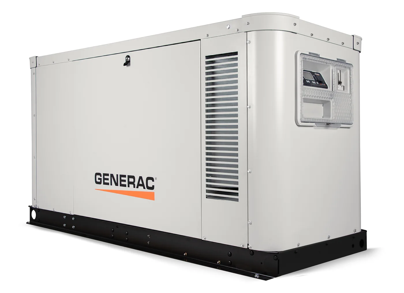 Generac Protector 48kW liquid-cooled standby generator in the aluminum enclosure