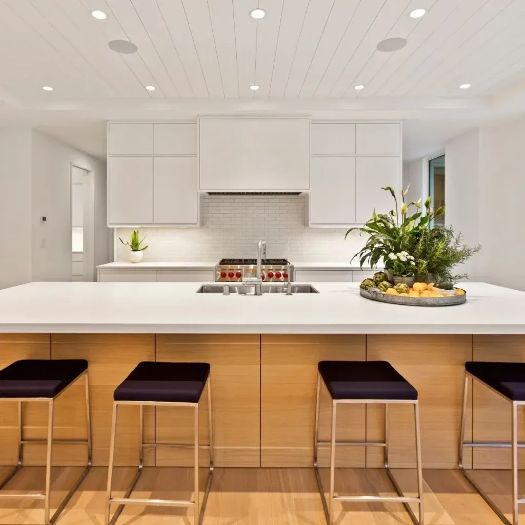 Kitchen with new lighting