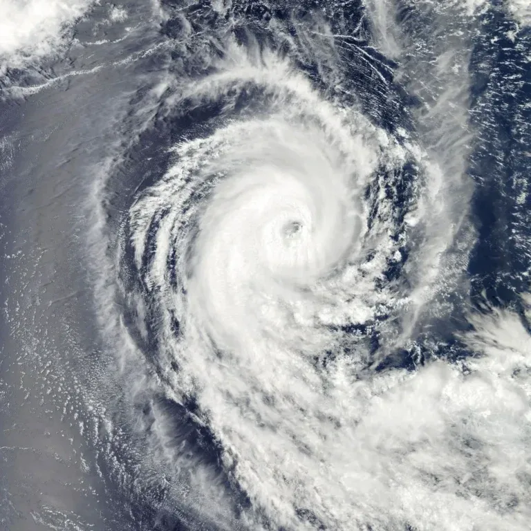 Satellite image of a hurricane over the ocean