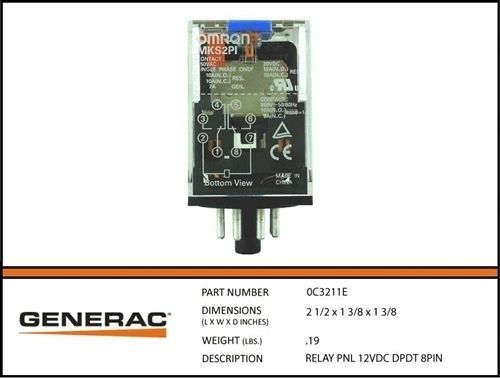 RELAY PANEL 12VDC DPDT 8 PIN GEN-0C3211E - Image 2