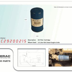 OIL FILTER CARTRIDGE GEN-0C29200215
