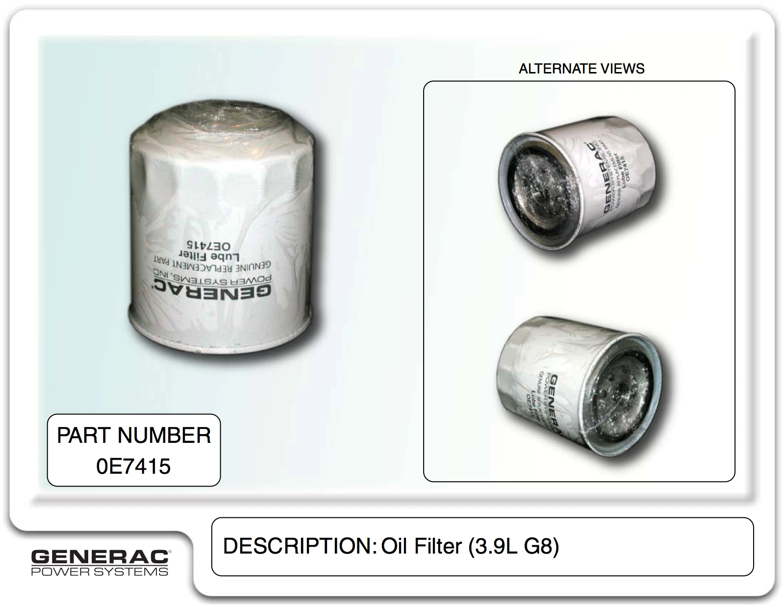 OIL FILTER (3.9L G8) GEN-0E7415